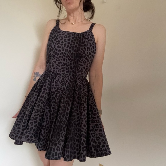 Trashy Diva Gray Leopard Mini Fit and Flare Party Dress 2 - Picture 2 of 10